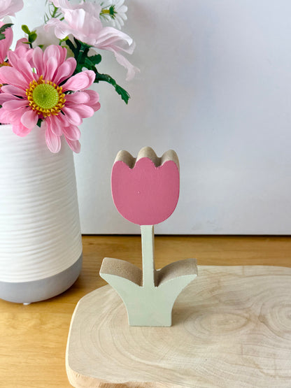 Wooden Tulips in 3 pastel colours - set of 3