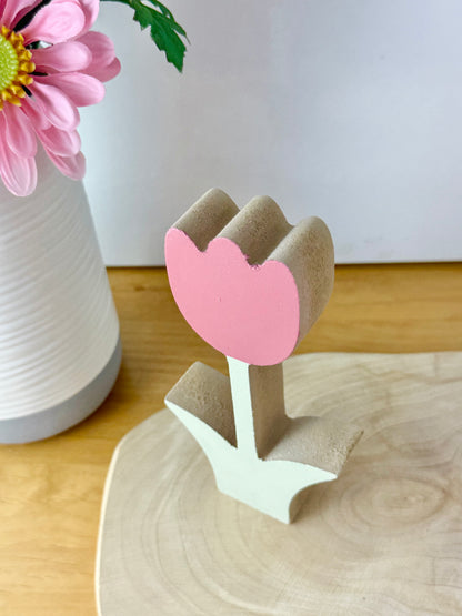 Wooden Tulips in 3 pastel colours - set of 3