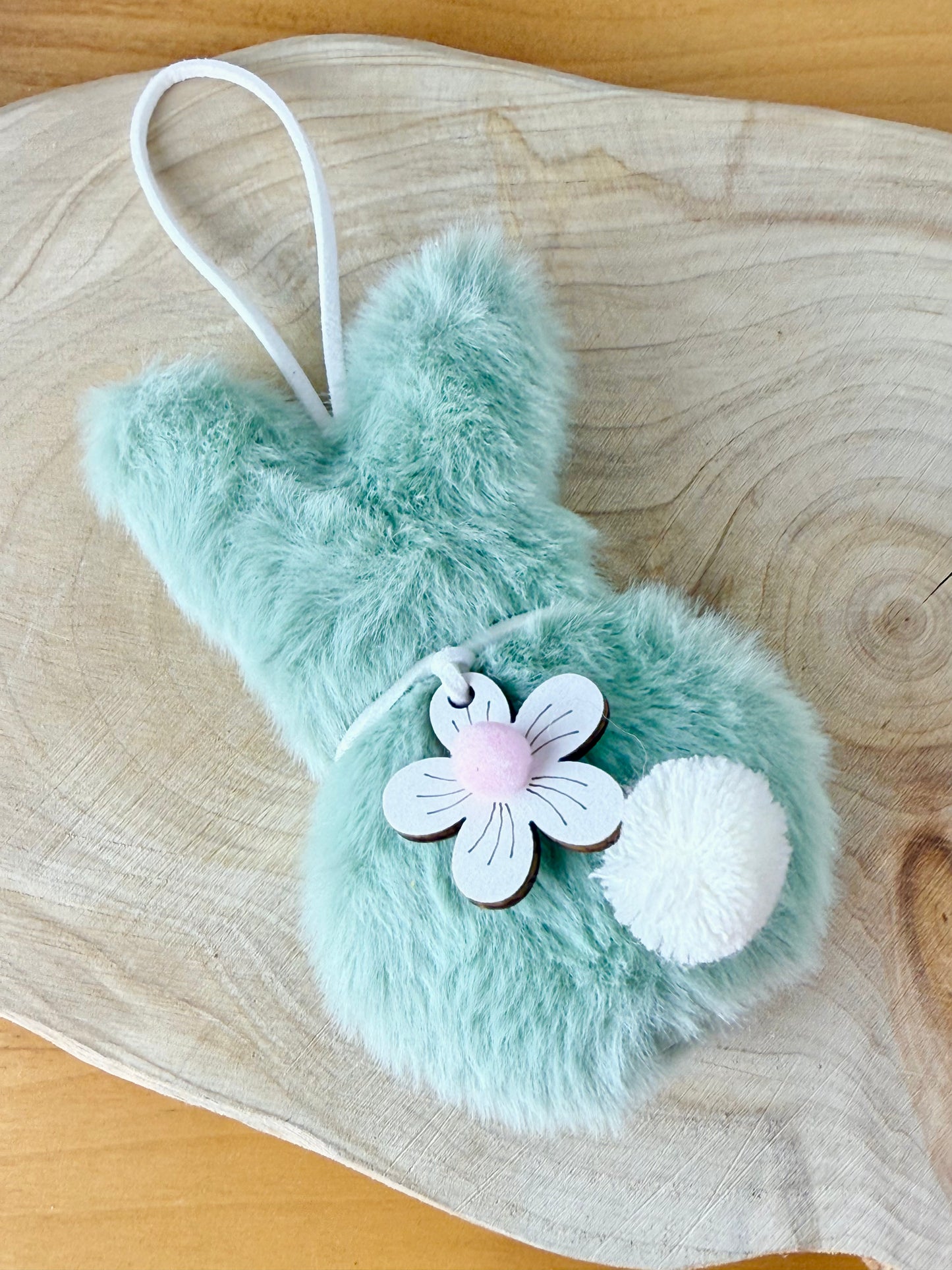 Fluffy pastel hanging Rabbits - set of 3