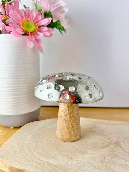 Metal & Mango Wood Mushrooms - 2 sizes