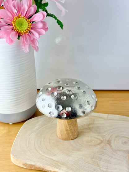 Metal & Mango Wood Mushrooms - 2 sizes