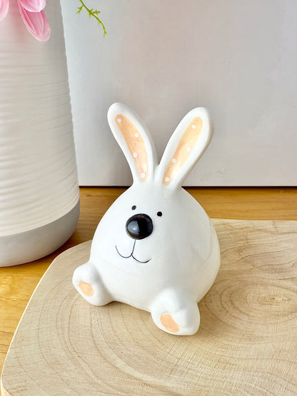 White ceramic sitting bunnys - 2 sizes
