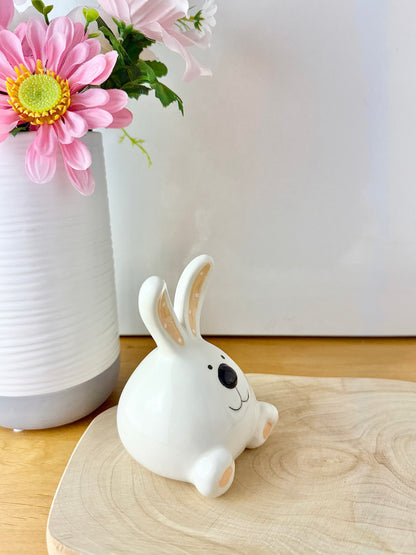 White ceramic sitting bunnys - 2 sizes