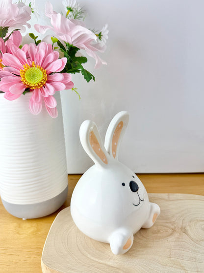 White ceramic sitting bunnys - 2 sizes