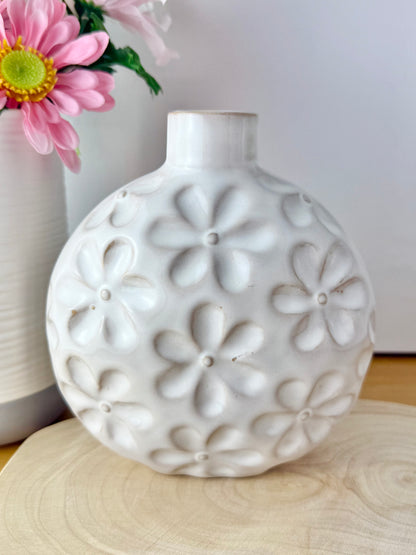 Ceramic Daisy Oval Vase