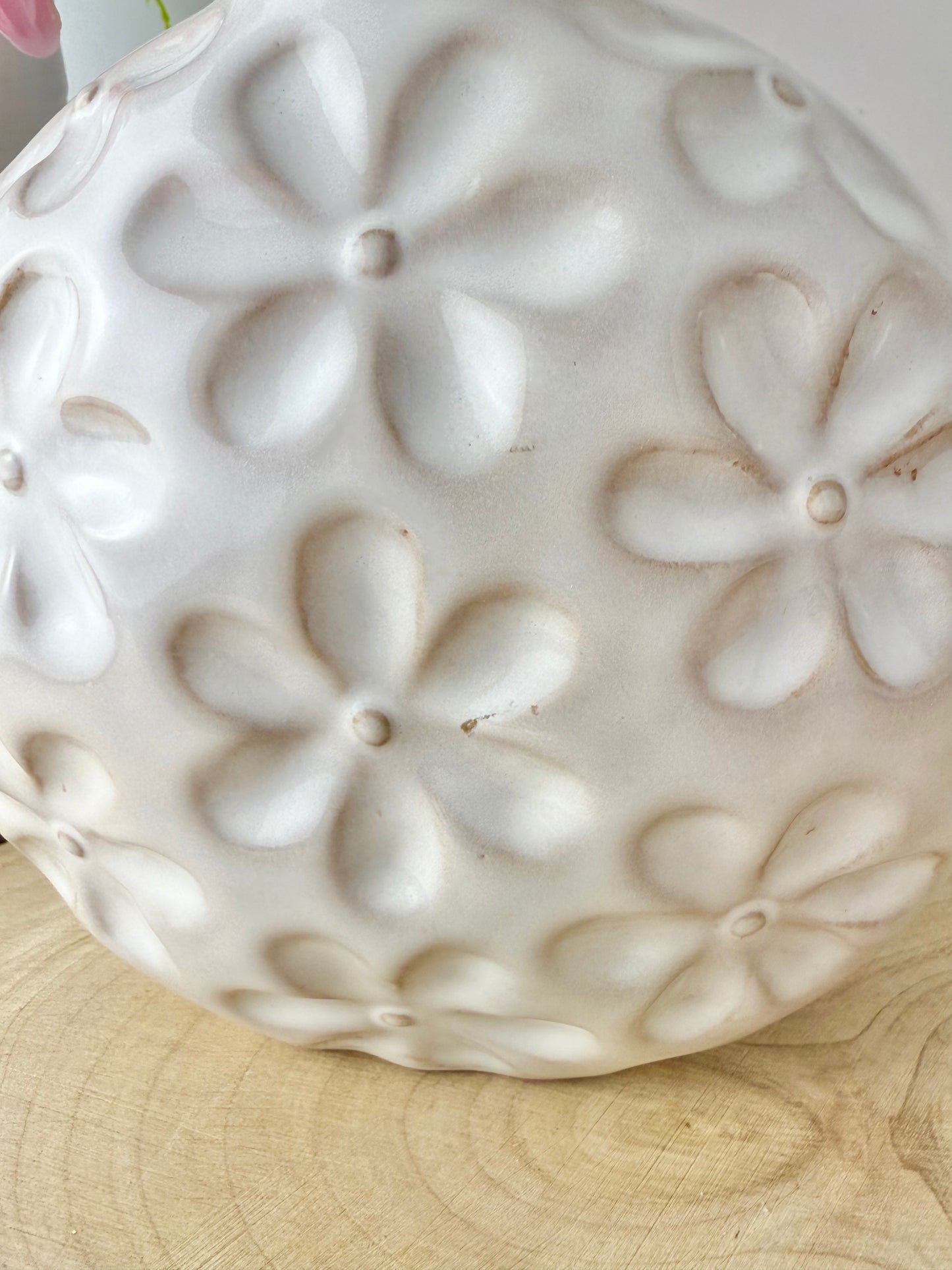 Ceramic Daisy Oval Vase