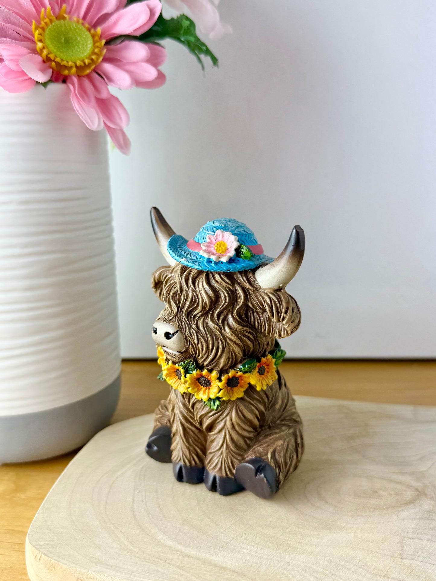 Highland Cows with Flowers