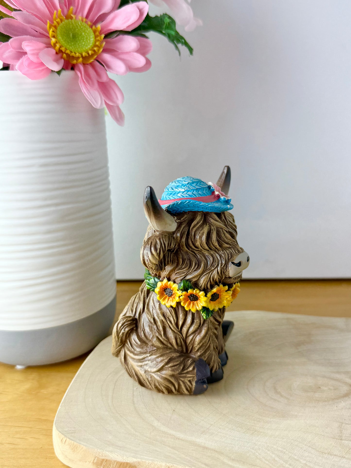 Highland Cows with Flowers