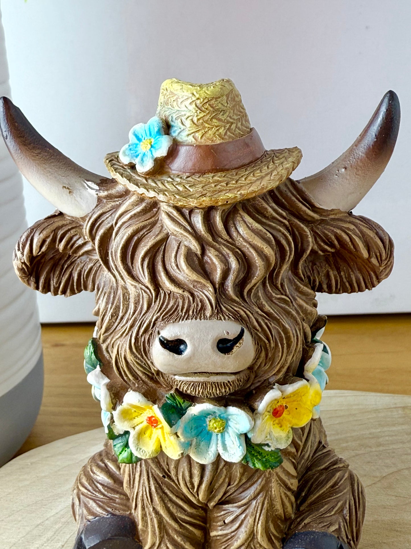 Highland Cows with Flowers