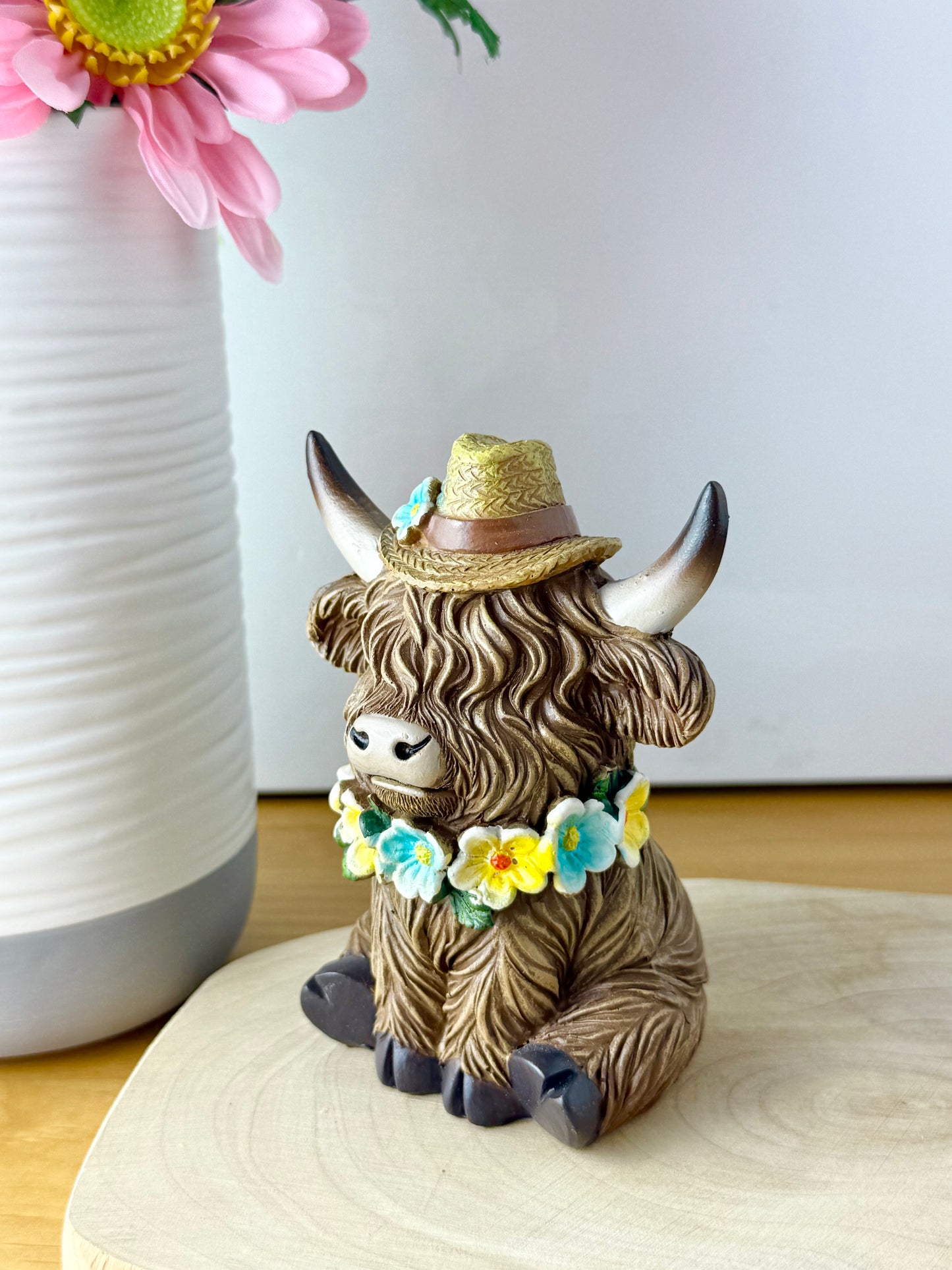 Highland Cows with Flowers