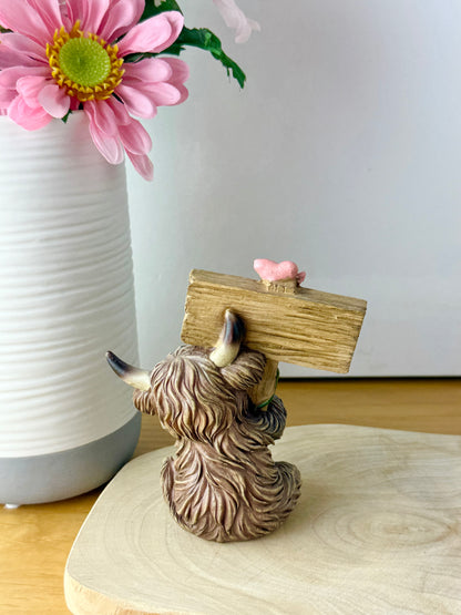 Highland Cows with Signs