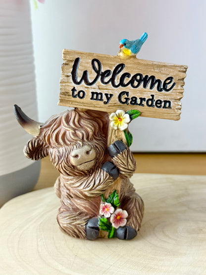 Highland Cows with Signs