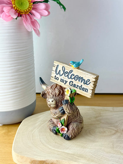 Highland Cows with Signs