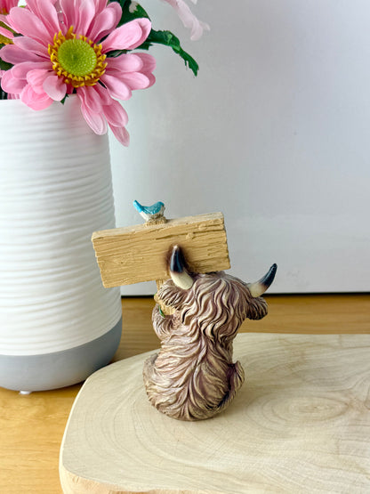 Highland Cows with Signs