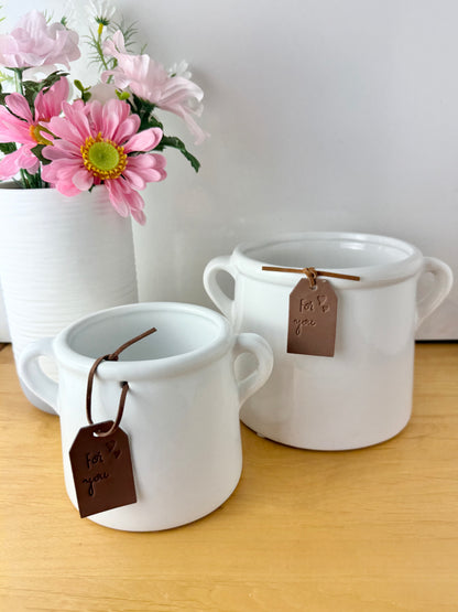 White Ceramic For You Pot - 2 sizes