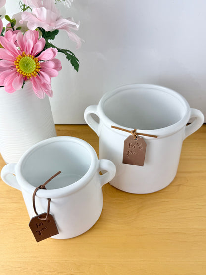 White Ceramic For You Pot - 2 sizes