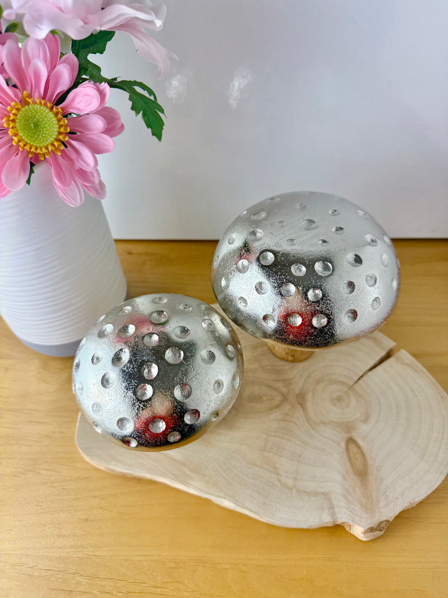 Metal & Mango Wood Mushrooms - 2 sizes