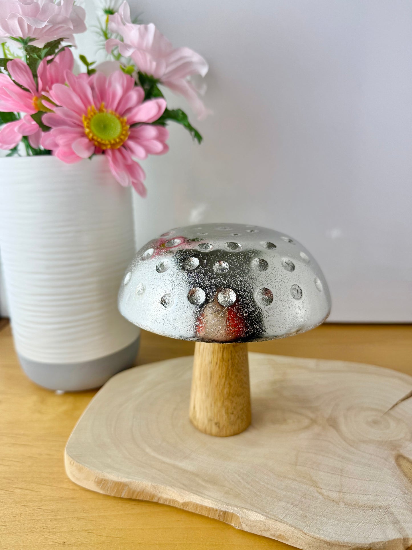 Metal & Mango Wood Mushrooms - 2 sizes