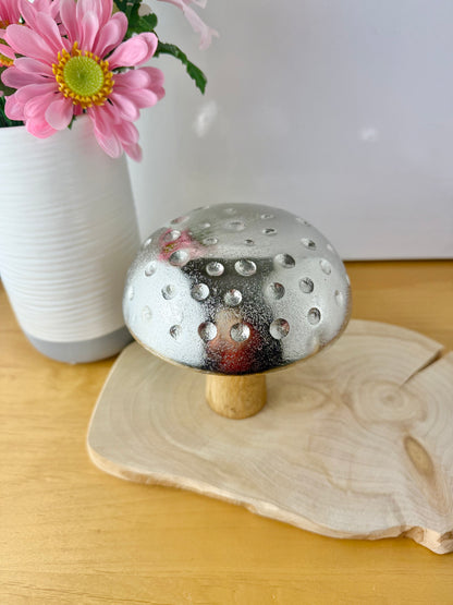 Metal & Mango Wood Mushrooms - 2 sizes
