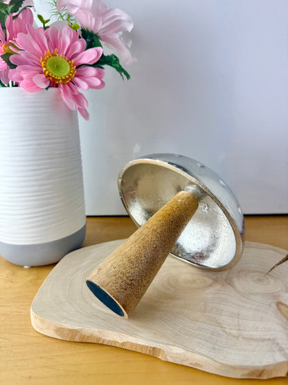 Metal & Mango Wood Mushrooms - 2 sizes
