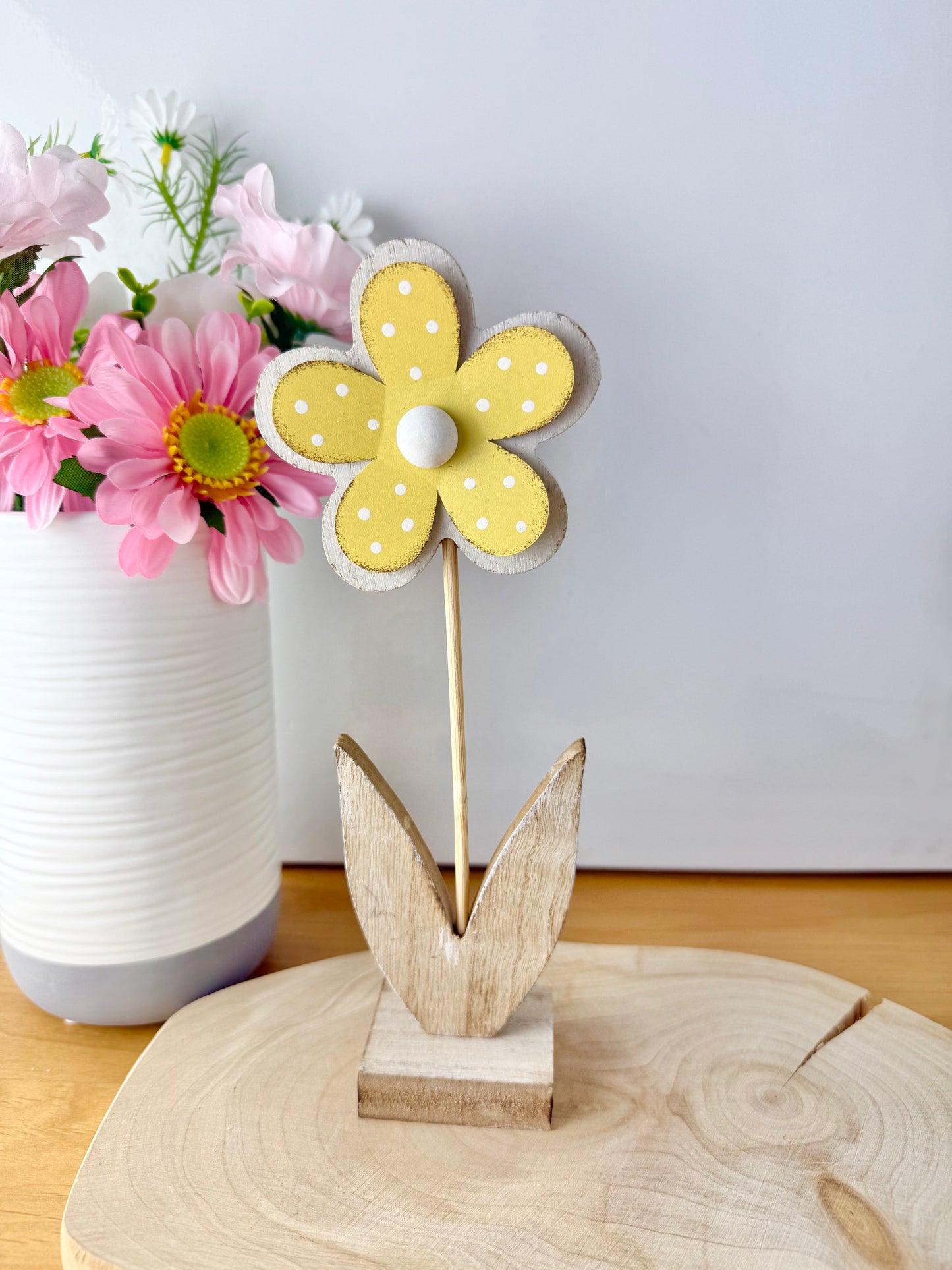 Wood & Metal Flowers - Pair