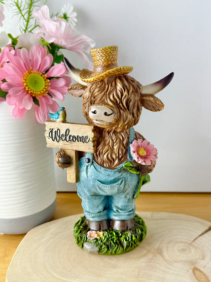 Highland Cows wearing dungarees - Large