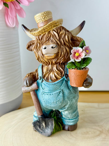 Highland Cows wearing dungarees - Small