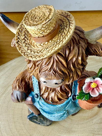 Highland Cows wearing dungarees - Small