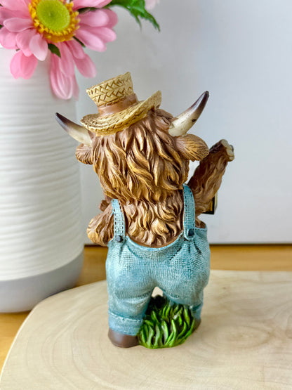 Highland Cows wearing dungarees - Small