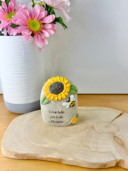Stone Sunflower & Bee plaque