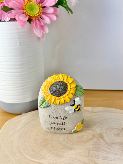 Stone Sunflower & Bee plaque