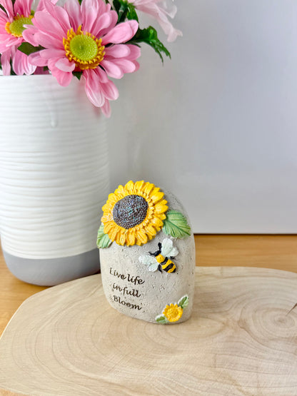 Stone Sunflower & Bee plaque