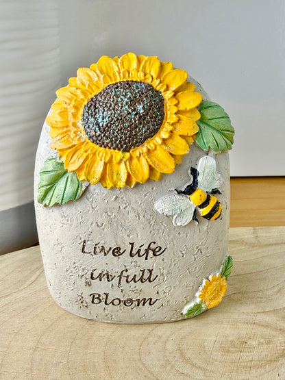Stone Sunflower & Bee plaque