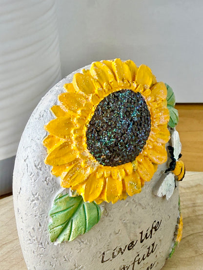 Stone Sunflower & Bee plaque