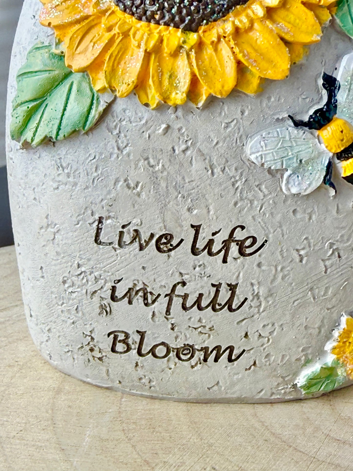 Stone Sunflower & Bee plaque