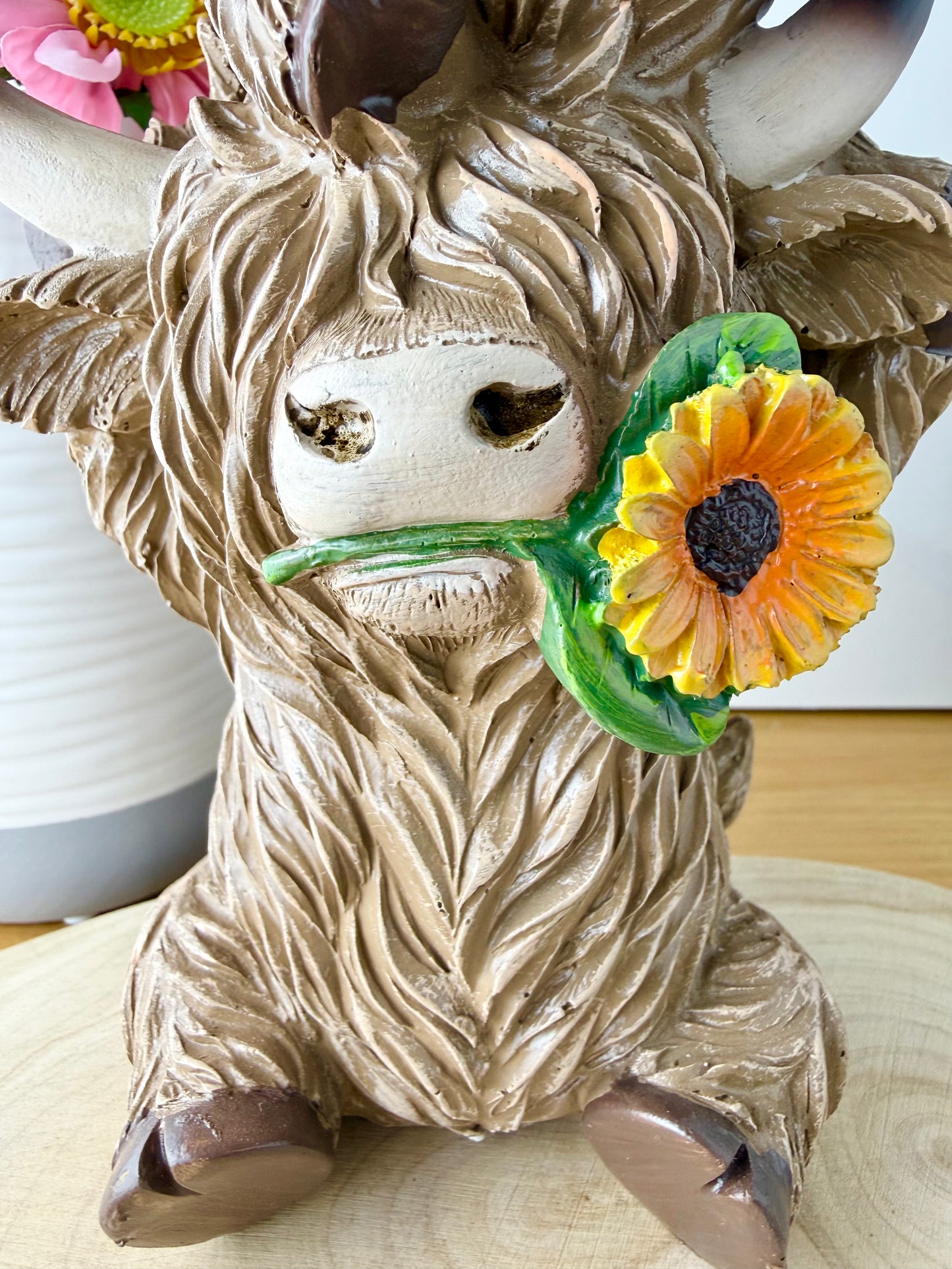 Family Trio of Highland Cows Statue