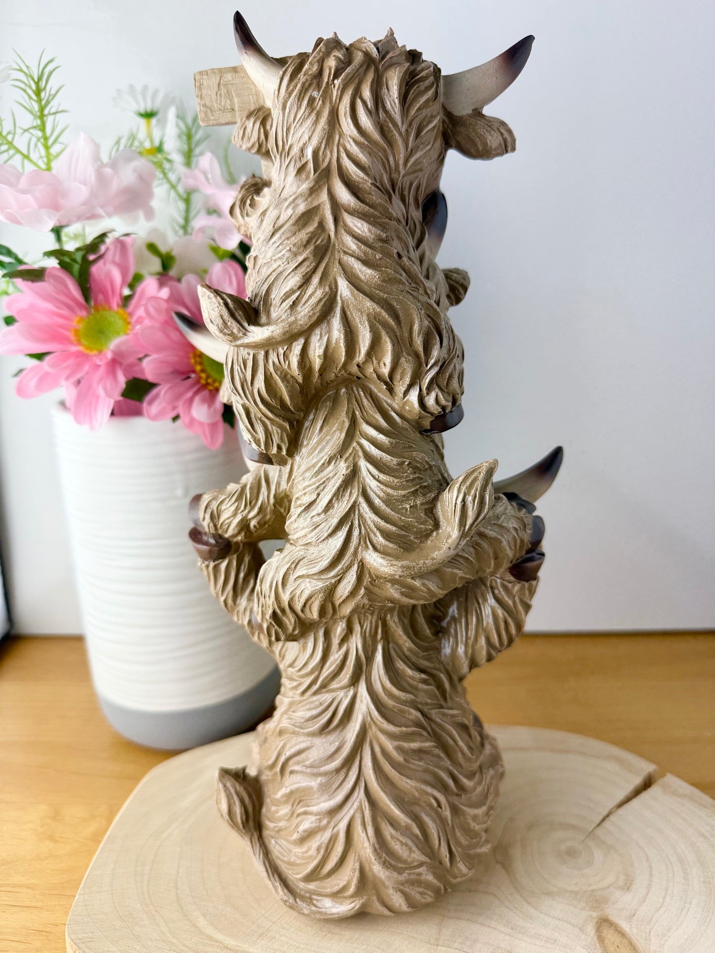 Family Trio of Highland Cows Statue