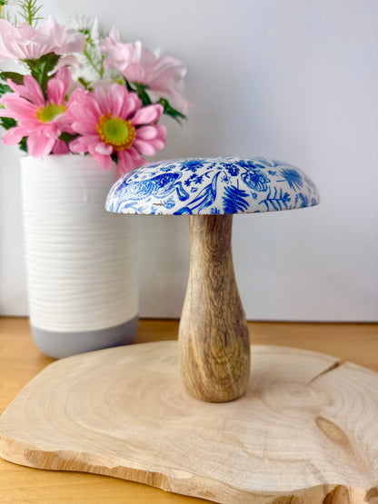Wooden Mushroom - Blue Hare - 2 sizes