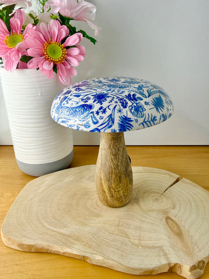 Wooden Mushroom - Blue Hare - 2 sizes