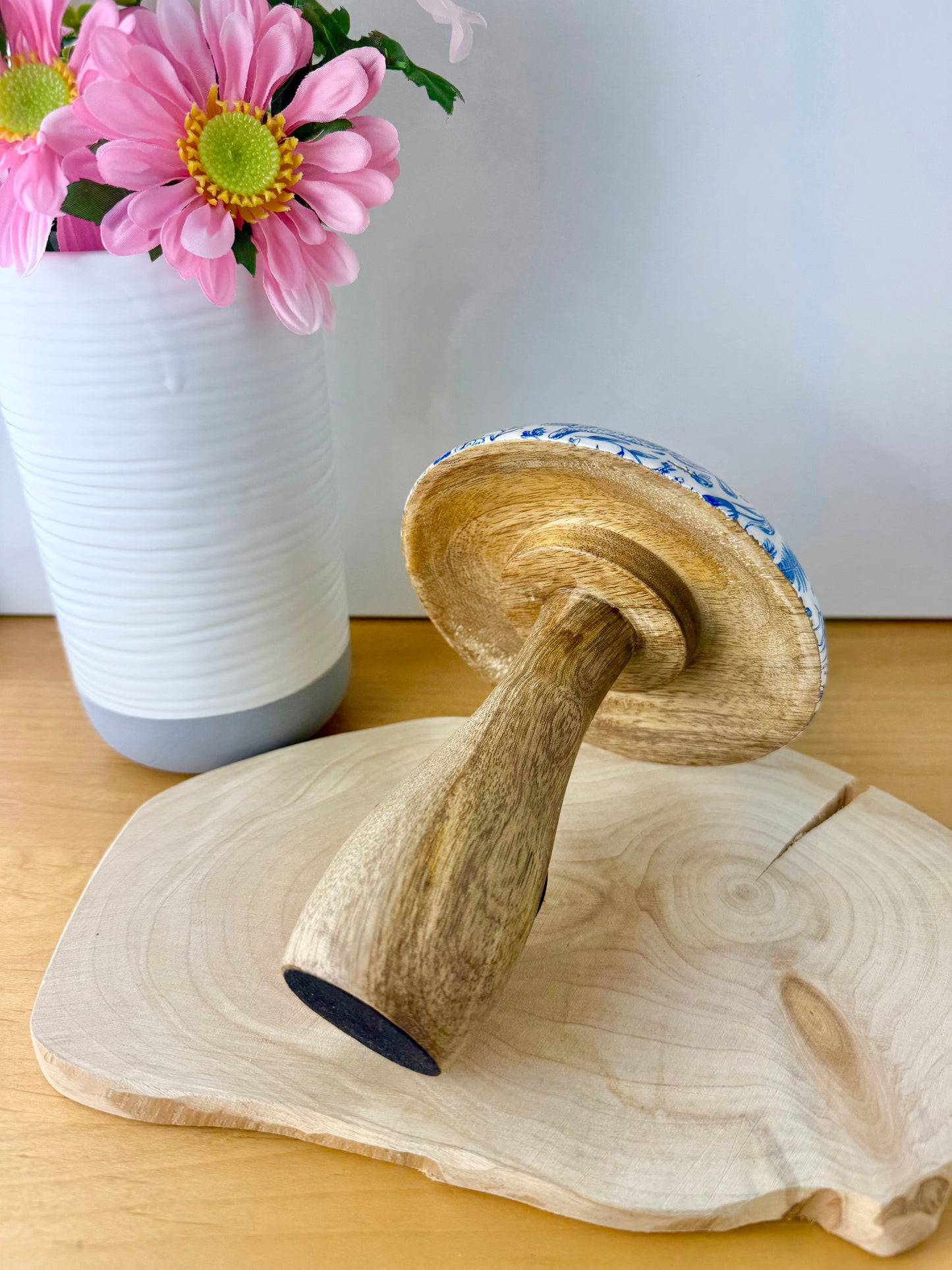 Wooden Mushroom - Blue Hare - 2 sizes