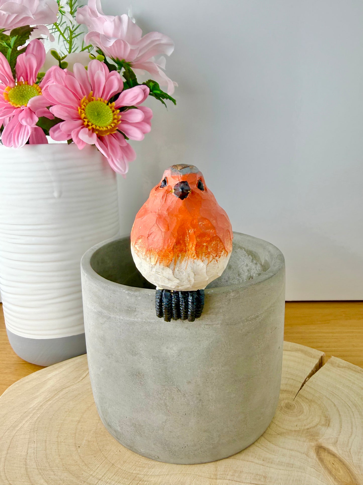 Carved Robin Plant Pot Hanger - 2 designs