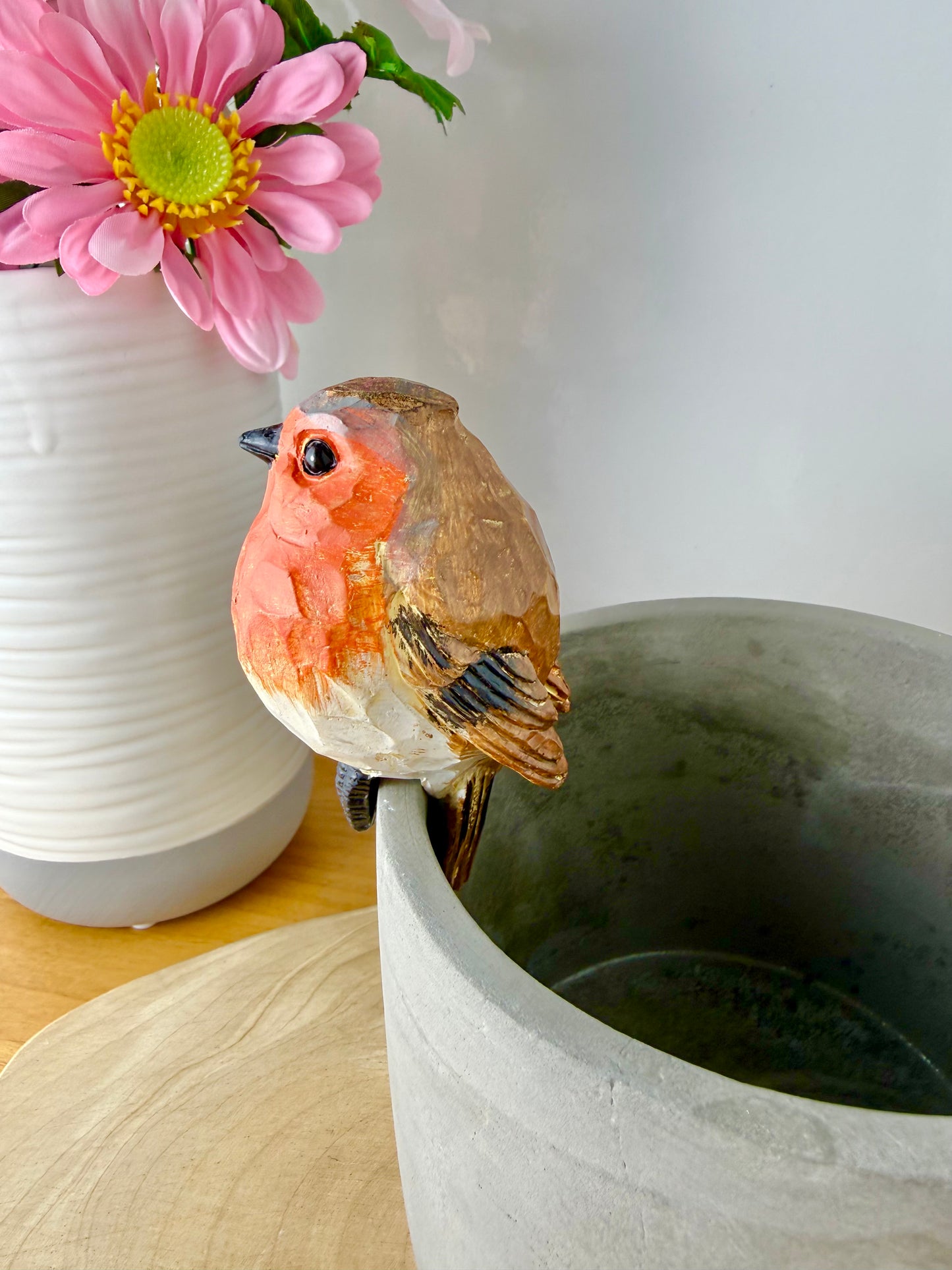 Carved Robin Plant Pot Hanger - 2 designs