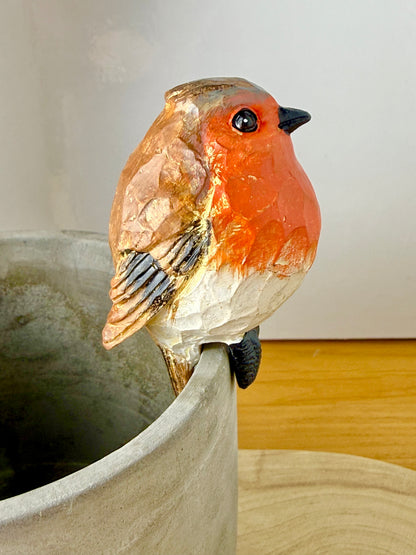 Carved Robin Plant Pot Hanger - 2 designs
