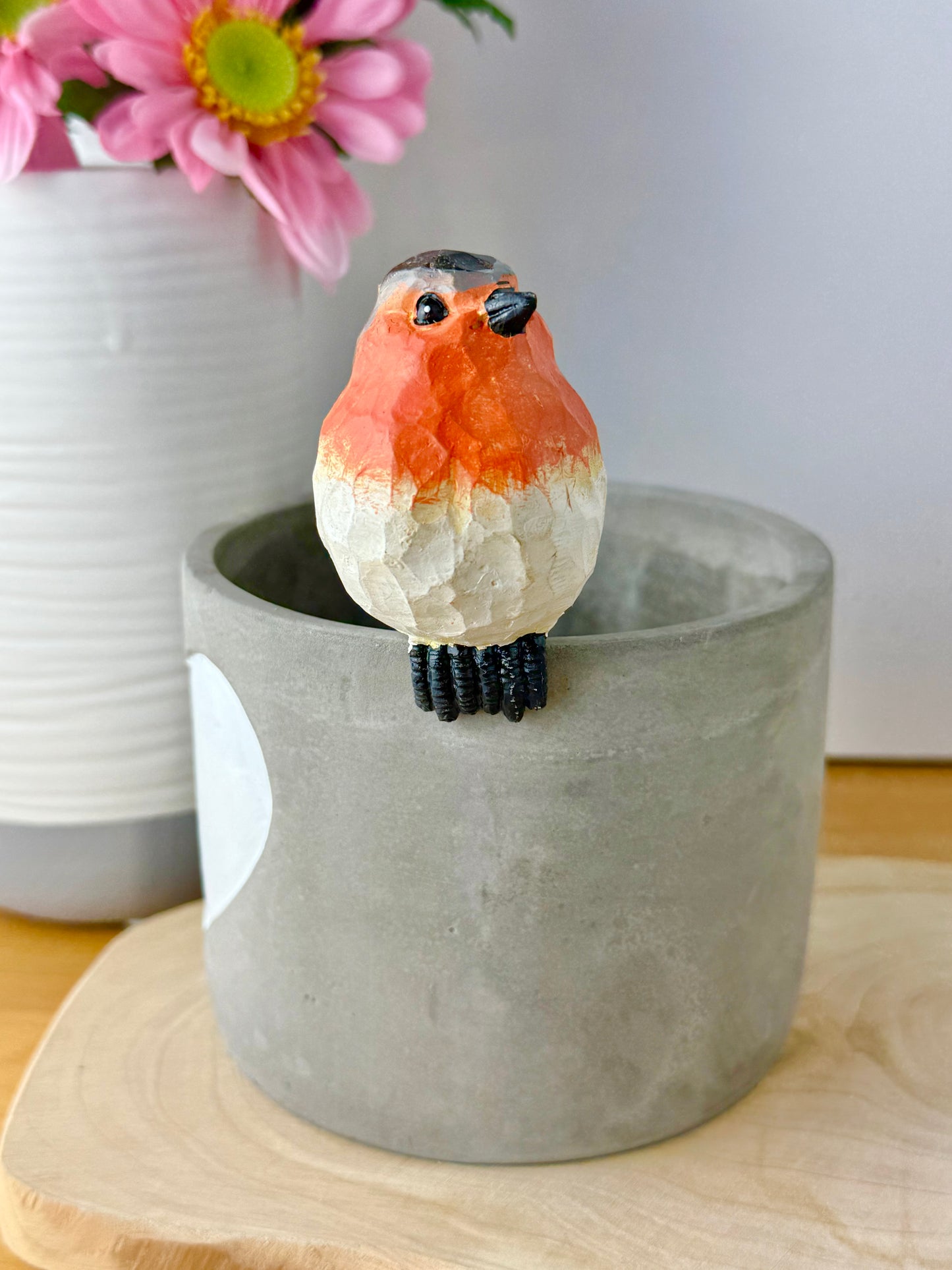 Carved Robin Plant Pot Hanger - 2 designs
