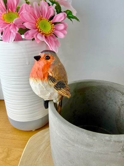 Carved Robin Plant Pot Hanger - 2 designs