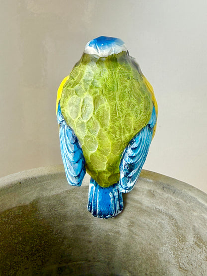 Carved Blue Tit Plant Pot Hanger - 2 designs