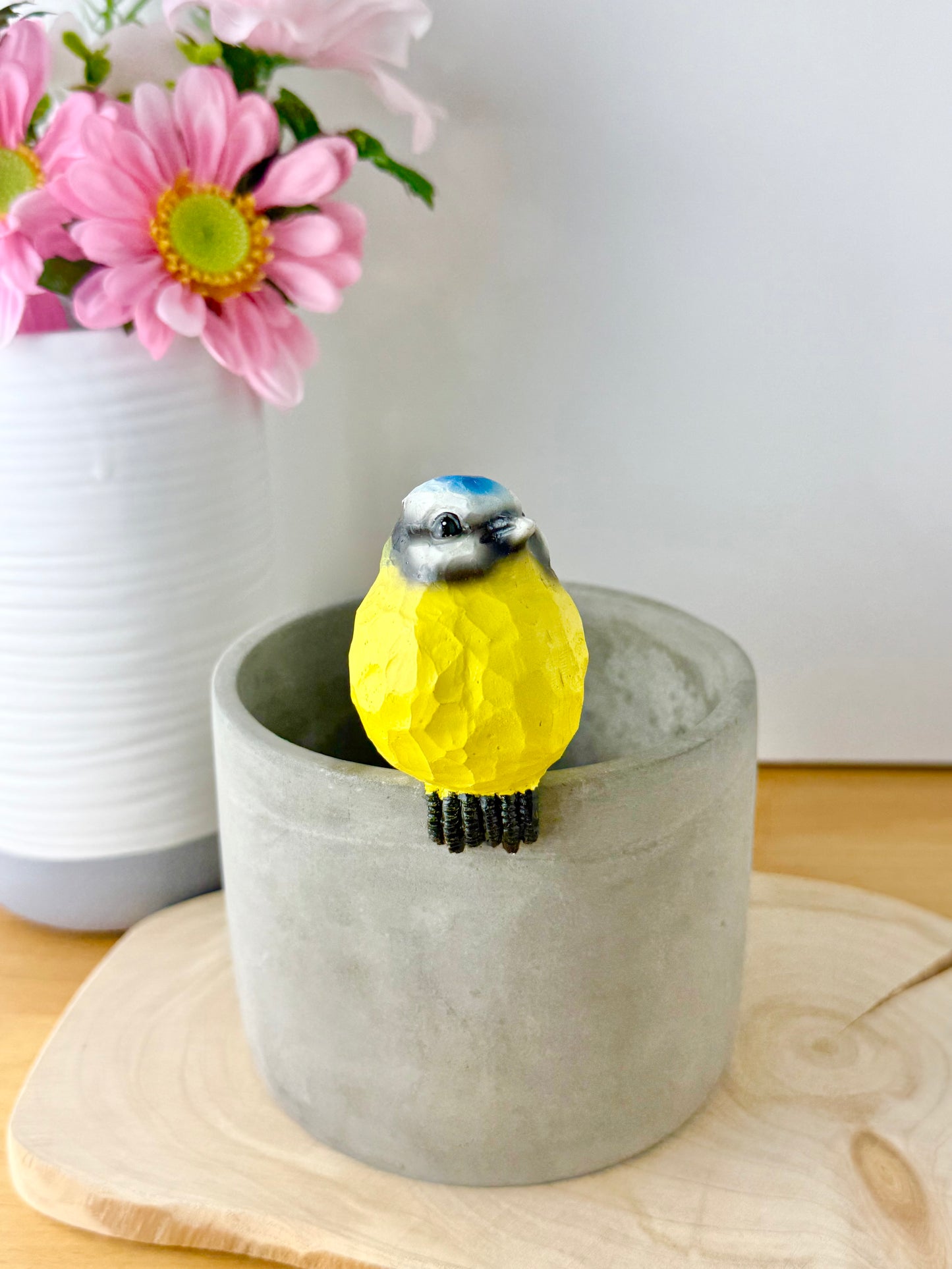 Carved Blue Tit Plant Pot Hanger - 2 designs