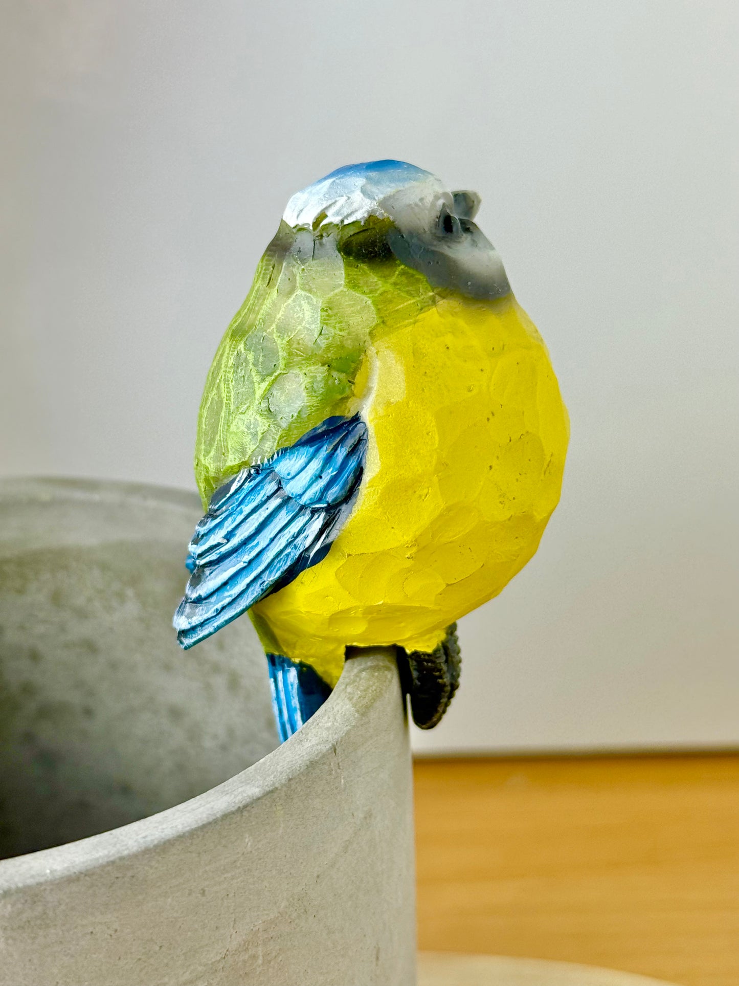 Carved Blue Tit Plant Pot Hanger - 2 designs