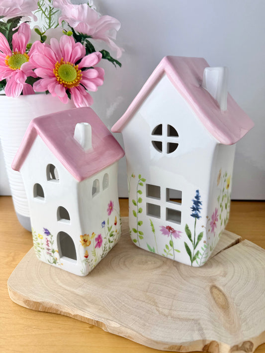 Meadow House Pink Tealight Holder - 2 sizes