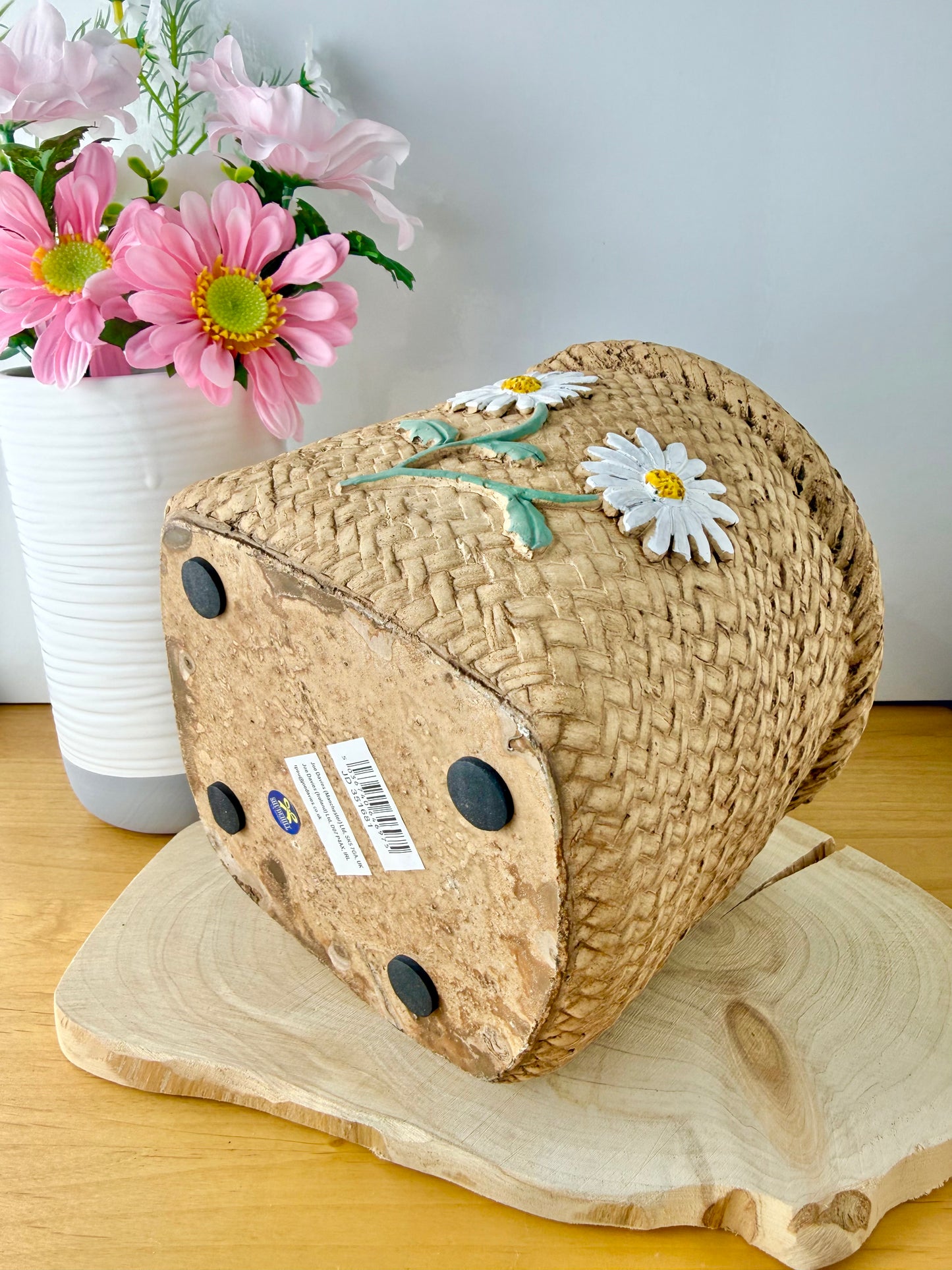 Basket effect Daisy Ceramic Plant pot - Large